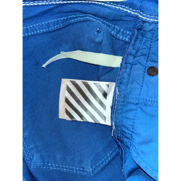 Authentic Off-White Bold Blue Skinny Jeans - Designer Streetwear Size 26 EUC - Picture 6 of 13